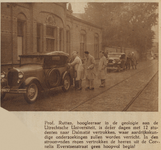 874436 Afbeelding van professor L.M.R. Rutten, hoogleraar in de geologie en mineralogie aan de Utrechtse Universiteit, ...